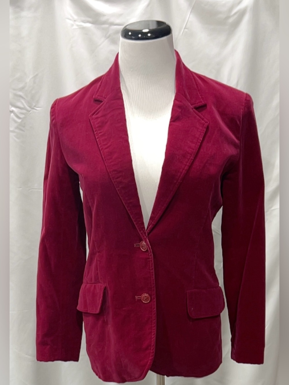 Dayne Taylor Vintage Burgundy Velvet Corduroy Blazer Jacket Womens Size 8 Japan